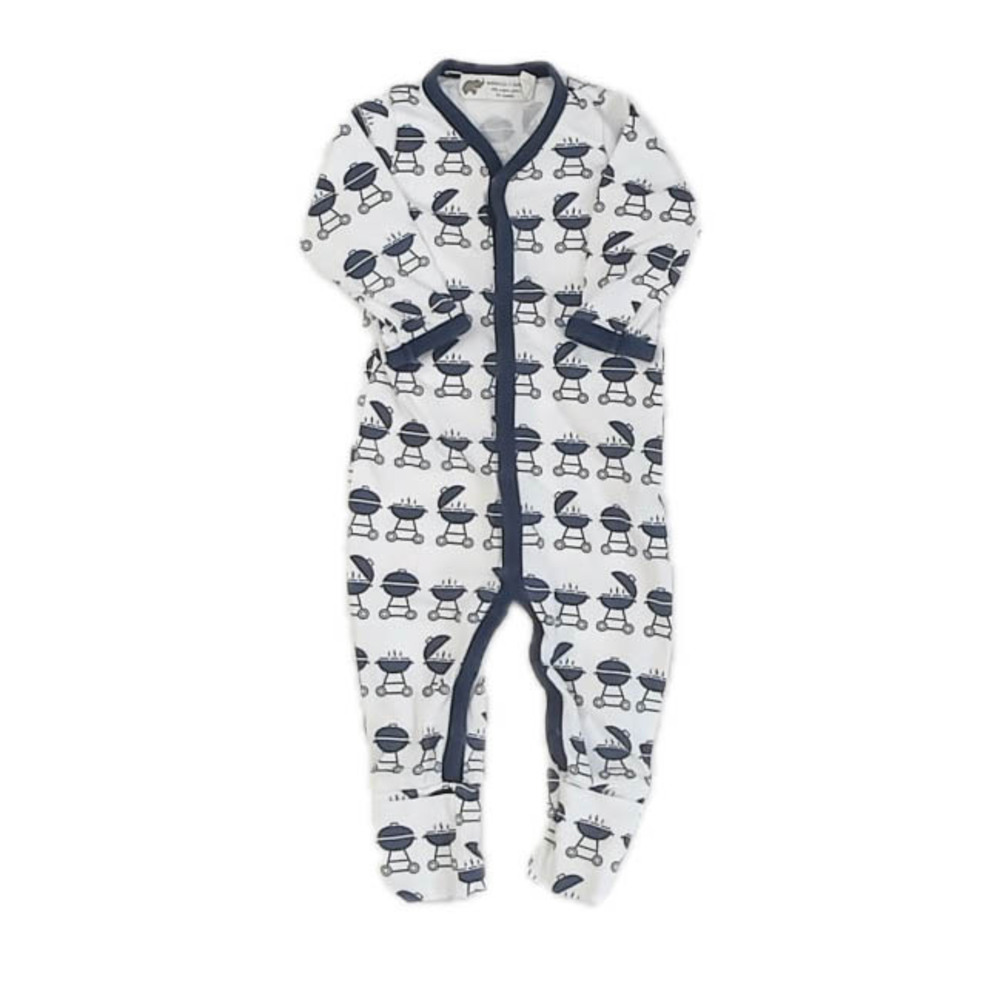 Monica + Andy Boys White | Navy Barbeque Long Sleeve Outfit size: 0-3 Months
